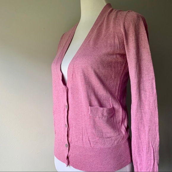 LOFT Light Purple Button Up Cardigan - Picture 3 of 10